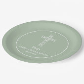 Cross Sage Green Commune Baptism Christening Papieren Bordje (Gekanteld)