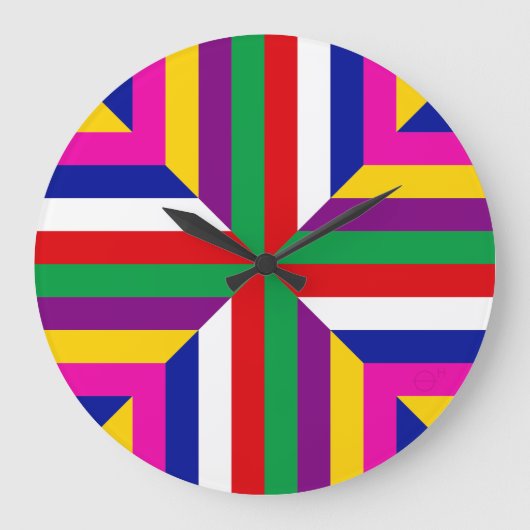 Cross-section of a Star - Green/Red - Balanced Grote Klok (Voorkant)