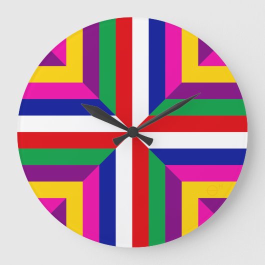 Cross-section of a Star – Red/White – Balanced Grote Klok (Voorkant)