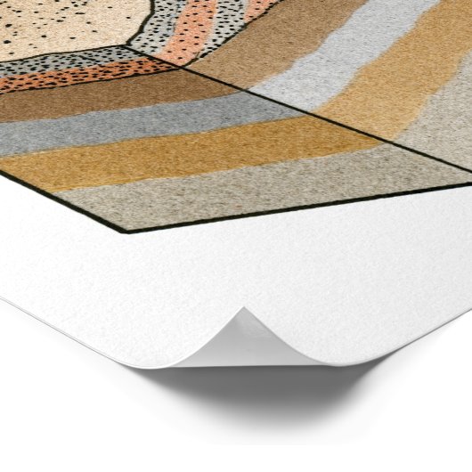 Cross-section of an ash-cinder volcano poster (Hoek)