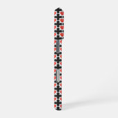 Cross Shaped Checkered Pattern with Red Hearts iPhone Hoesje (Rechterkant)