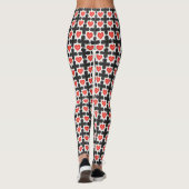 Cross Shaped Checkered Pattern with Red Hearts Leggings (Achterkant)