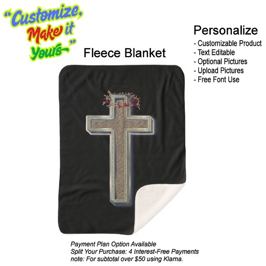 Cross Sherpa Deken met Zwarte Achtergrond