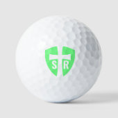 Cross Shield Monogrammed Initialen Christelijk Gro Golfballen (Voorkant)