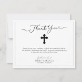 Cross Simple Scrift Funeral Bedankt Kaart (Voorkant)