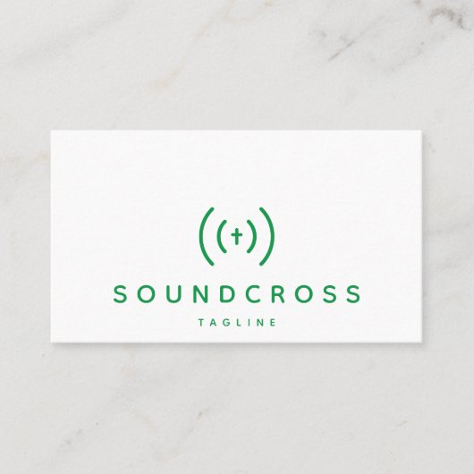 Cross & Sound logo-visitekaartsjabloon Visitekaartje (Voorkant)