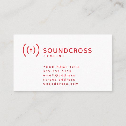 Cross & Sound logo-visitekaartsjabloon Visitekaartje (Voorkant)