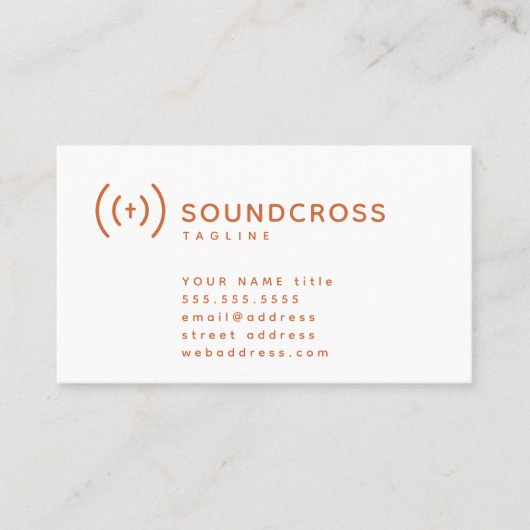 Cross & Sound logo-visitekaartsjabloon Visitekaartje (Voorkant)