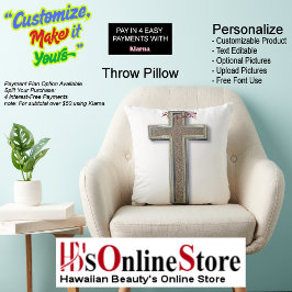 Cross Square Polyester Pillow White Background Kussen