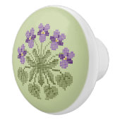 Cross-steek viooltjes keramische knop (Rechts)