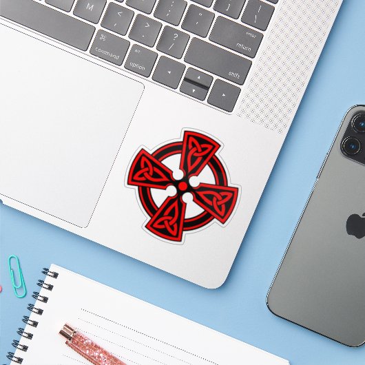 Cross Sticker (Laptop met iPhone)
