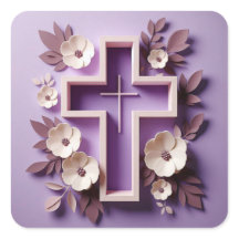 Cross Sticker – Faith Inspired AI Design