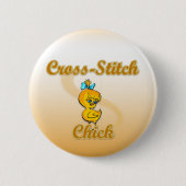 Cross-Stitch Chick Ronde Button 5,7 Cm (Voorkant)