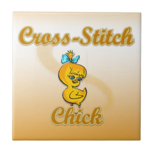 Cross-Stitch Chick Tegeltje