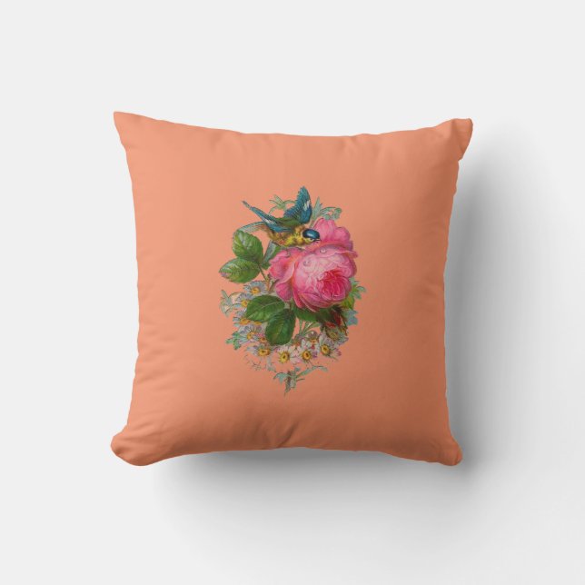 Cross Stitch Floral Uitzicht Kussen (Voorkant)