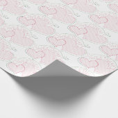 Cross-stitch Hearts Sweetheart Wrapping Paper Cadeaupapier (Hoek)
