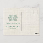 Cross-Stitch Home Sweet Home Green Housewarming Briefkaart (Achterkant)