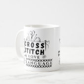 Cross Stitch Is My Love Language - X-Stitch Lover Koffiemok (Voorkant links)