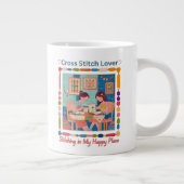 Cross Stitch Lover-Stitching in My Happy Place Grote Koffiekop (Rechts)