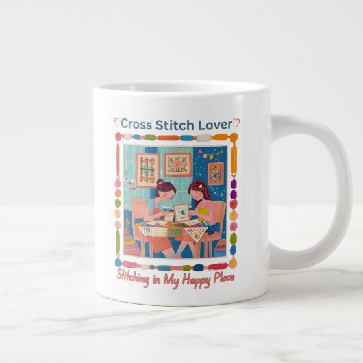 Cross Stitch Lover-Stitching in My Happy Place Grote Koffiekop (Rechts)