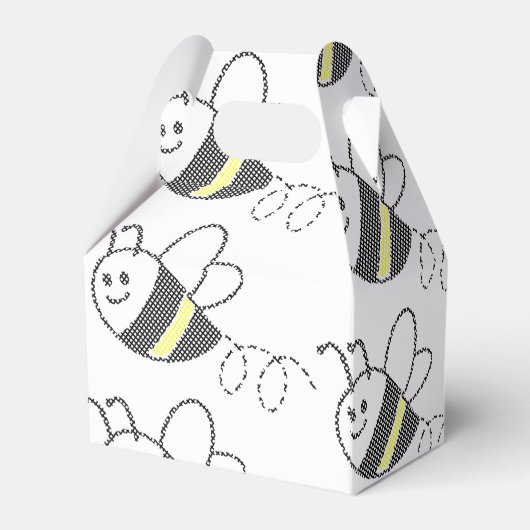 Cross Stitch Pattern Print Schattige Bee Baby show Bedankdoosjes (Achterkant)