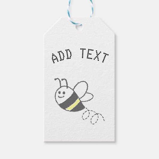 Cross Stitch Pattern Print Schattige Bee Baby show Cadeaulabel (Voorkant)