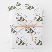 Cross Stitch Pattern Print Schattige Bee Baby show Inpakpapier Vel (In situ)