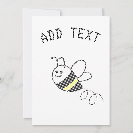 Cross Stitch Pattern Print Schattige Bee Baby show Kaart (Voorkant)