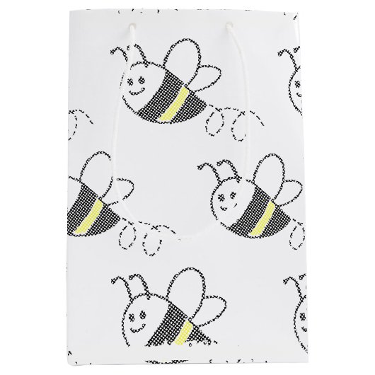 Cross Stitch Pattern Print Schattige Bee Baby show Medium Cadeauzakje (Voorkant)