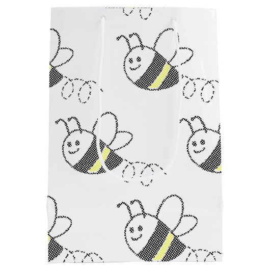 Cross Stitch Pattern Print Schattige Bee Baby show Medium Cadeauzakje (Achterkant)