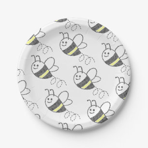 Cross Stitch Pattern Print Schattige Bee Baby show Papieren Bordje