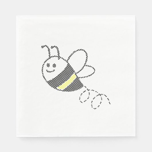 Cross Stitch Pattern Print Schattige Bee Baby show Servet (Voorkant)