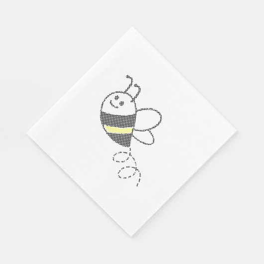 Cross Stitch Pattern Print Schattige Bee Baby show Servet (Hoek)