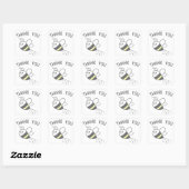 Cross Stitch Pattern Print Schattige Bee Baby show Vierkante Sticker (Vel)