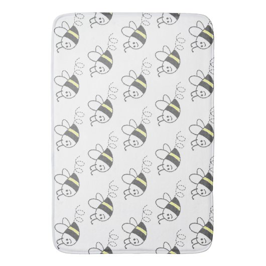 Cross Stitch Pattern Print Schattigee bij Badmat (Voorkant Verticaal)