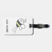 Cross Stitch Pattern Print Schattigee bij Bagagelabel (Achterkant horizontaal)