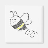 Cross Stitch Pattern Print Schattigee bij Magneet (Voorkant)