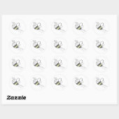 Cross Stitch Pattern Print Schattigee bij Ronde Sticker (Vel)