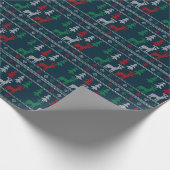 Cross-Stitched Theme Christmas Wrapping Paper Cadeaupapier (Hoek)
