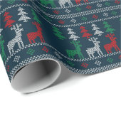 Cross-Stitched Theme Christmas Wrapping Paper Cadeaupapier (Rol Hoek)