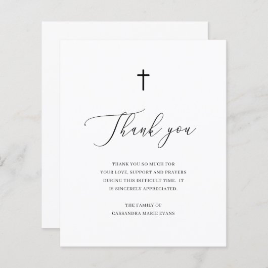 Cross Sympathie Begrafenis Begroting Dank je credi (Voorkant / Achterkant)