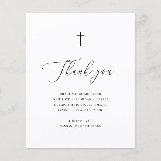 Cross Sympathie Begrafenis Begroting Dank je credi (Voorkant)
