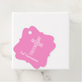 Cross | Taffy roze communiqué baptisme Christening Bedankjes Labels (In situ)