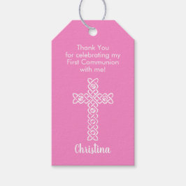 Cross | Taffy roze communiqué baptisme Christening Cadeaulabel
