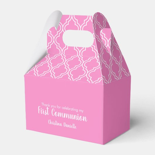 Cross | Taffy roze Eerste Communautaire Vierbox Bedankdoosjes (Achterkant)