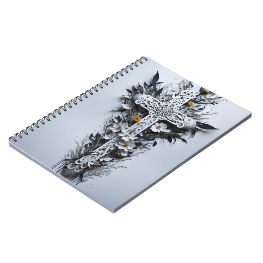 cross tattoo flower 16 notitieboek (Linkerzijde)