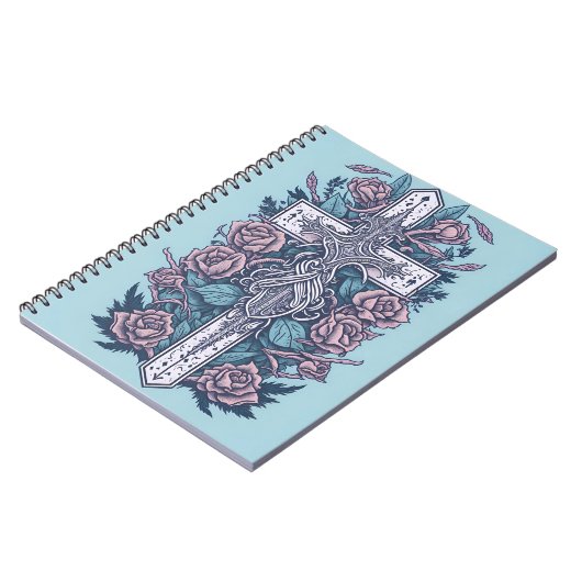 cross tattoo flower 20 notitieboek (Linkerzijde)