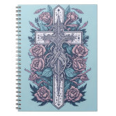 cross tattoo flower 20 notitieboek (Voorkant)