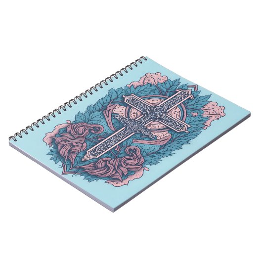 cross tattoo flower 23 notitieboek (Linkerzijde)