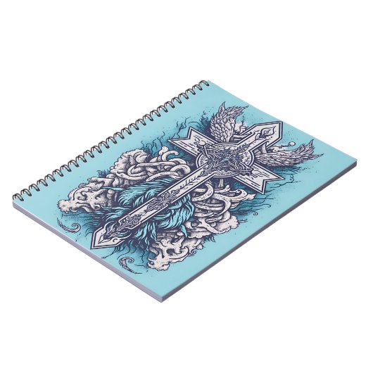 cross tattoo flower 24 notitieboek (Linkerzijde)